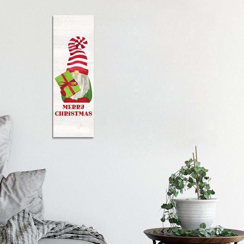 «Gnome for Christmas Sentiment vertical III-Merry Christmas» par Tara Reed - reproduction, H 36 po x l 12 po x P 1,5 po