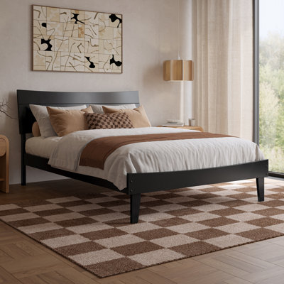 Lit plateforme en bois Phoenix avec pied de lit assorti