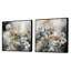 Golden Blue Silky Flower Design - Ensemble de 2 collages floraux carrés-2110987427-2110987426