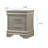 1Pc Modern Glam Style Two Drawers Nightstand Finish Solid Wood Crystal-Like Button Tufted-404079813
