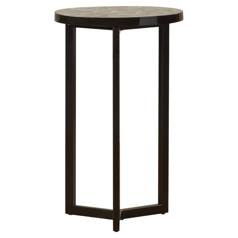 Abba Solid Wood Top End Table, Brown