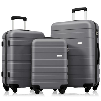 Luggage Sets New Model ABS Hardshell 3Pcs Clearance Luggage Hardside Lightweight Durable Suitcase Sets Spinner Wheels Suitcase With TSA Lock 20''24''2