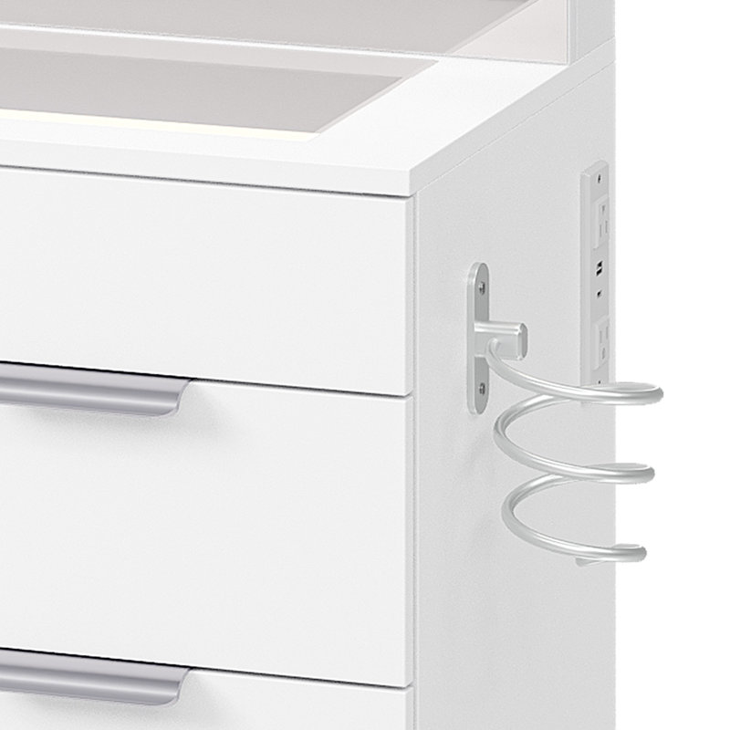 Vanity With Built-In Socket, White