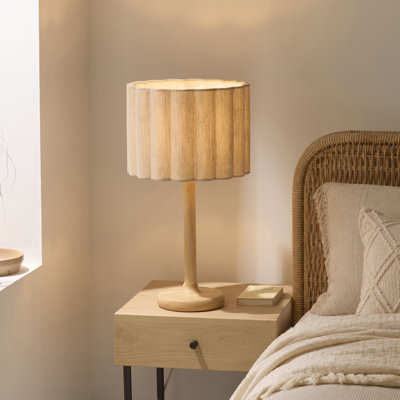 Solid Wood and Steel Standard Table Lamp