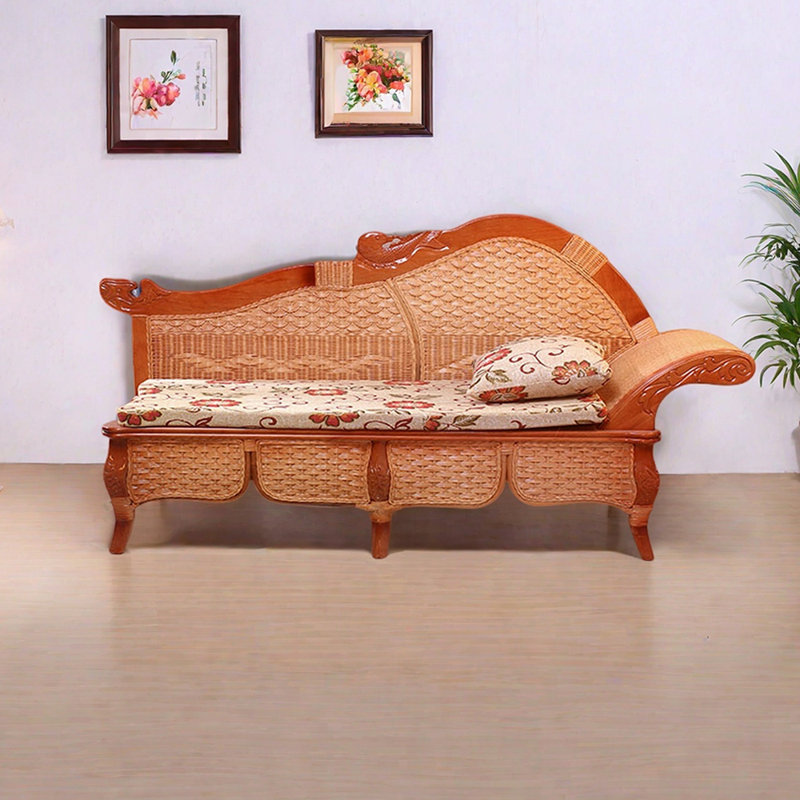 Chaises longues d'intérieur moderne en rotin moderne, Face à la droite