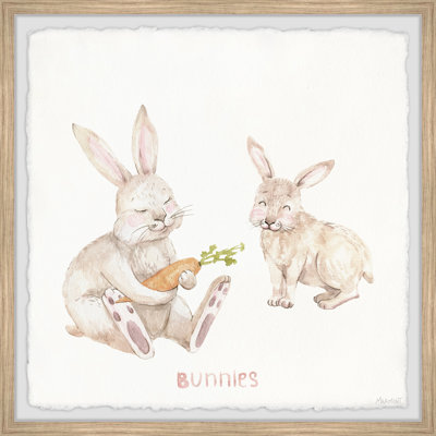 'Rabbit Eating Carrots' Framed Print