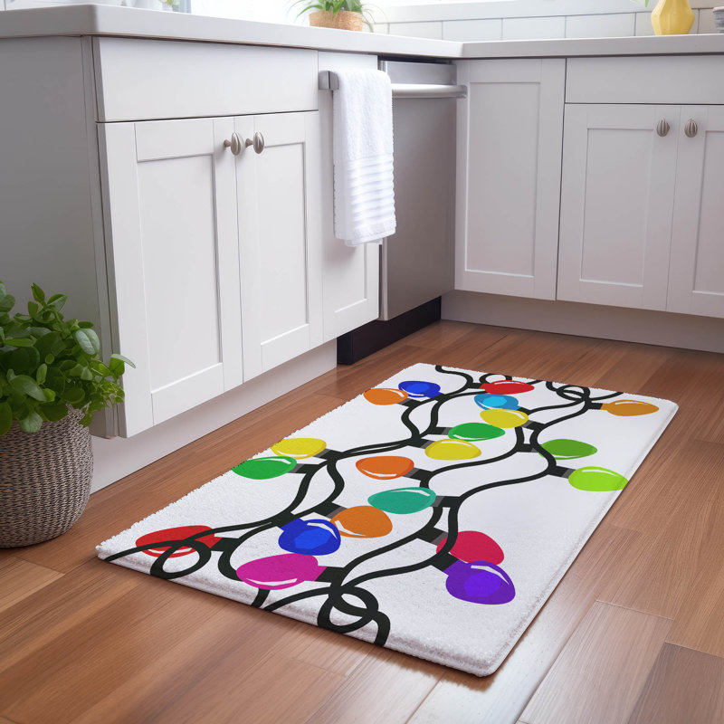 Tapis lavable rectangulaire en microfibre Christmas Tangle, Rectangulaire 8 pi x 10 pi