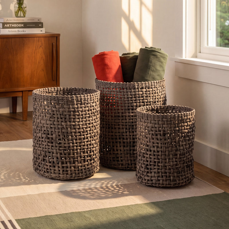 AllModern Igby Plastic Decorative Basket, Natural