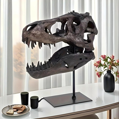 Dinosaur Head Statue Resin Dinosaur Skull Sculpture