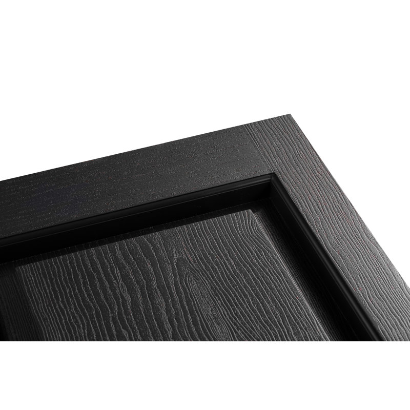 Paire de volets avec panneaux en vinyle surélevés standard, Noir, 55 po x l 15 po x P 1 po