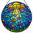 7.8"H Ufo Fish Stained Glass Window Panel-497564757