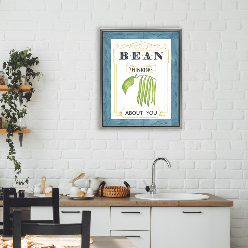 Cadre flottant Bean Th penser About You, design par Lara Beeston, H 21 po x l 17 po, Cadre flottant gris lustré