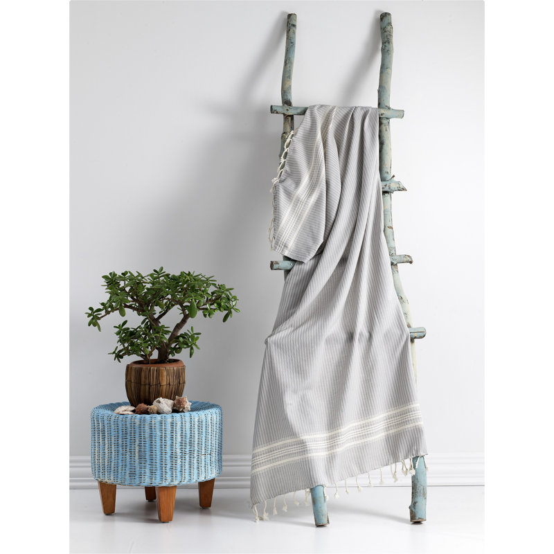 Greer Turkish Cotton Ultra Light Beach Towel, Ash Grey