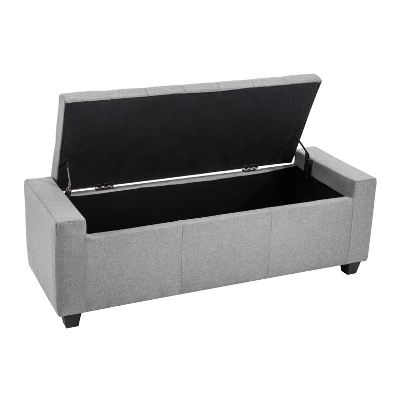 Banc de rangement avec repose-pieds Ayob, Gris