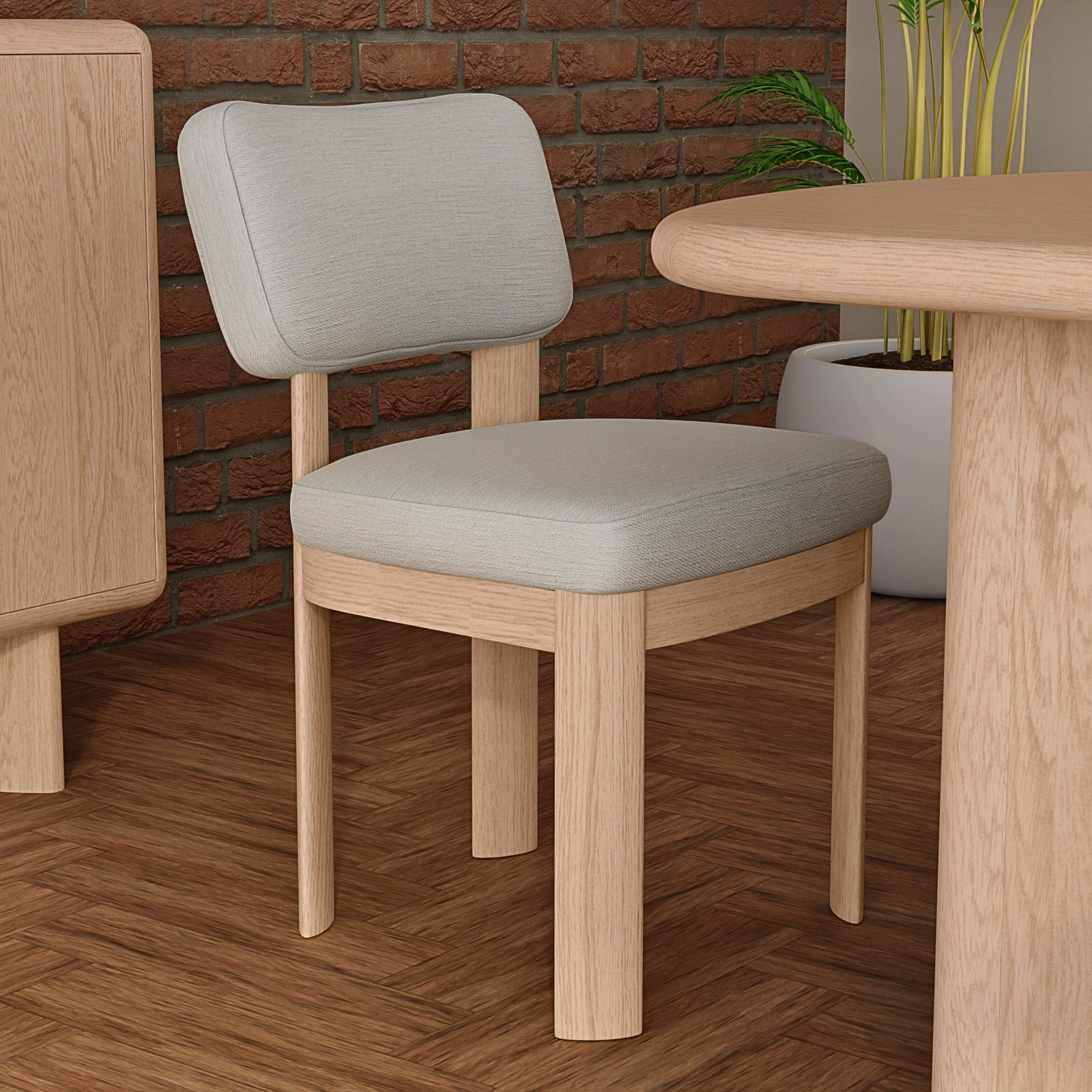 Circa Dining Chair, Light Gray, Natural