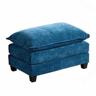 Cloud Sofa Ottoman, Modern Sectional Couch for Living Room, Bedroom, Apartment, Comfy Double Layer Cushion, Breathable Chenille Fabric by Ebern Designs