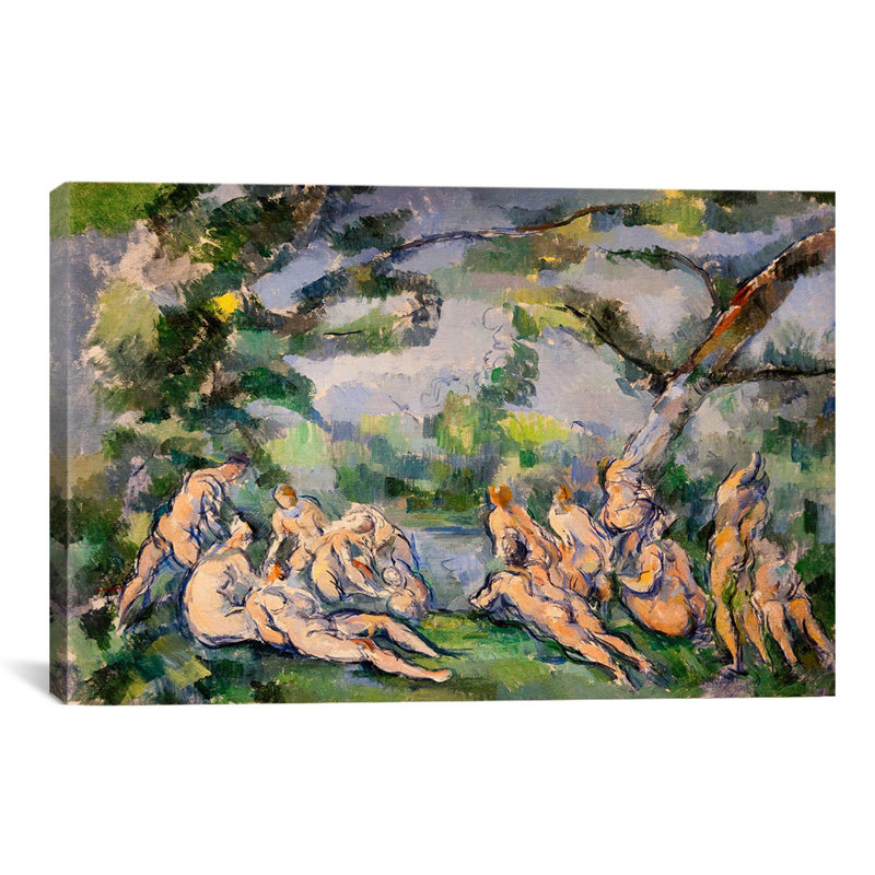 «Bathers 1» par Paul Cezanne, reproduction d'art sur toile, H 18 po x l 26 po x P 1,5 po, Toile tendue, Pas de tapis