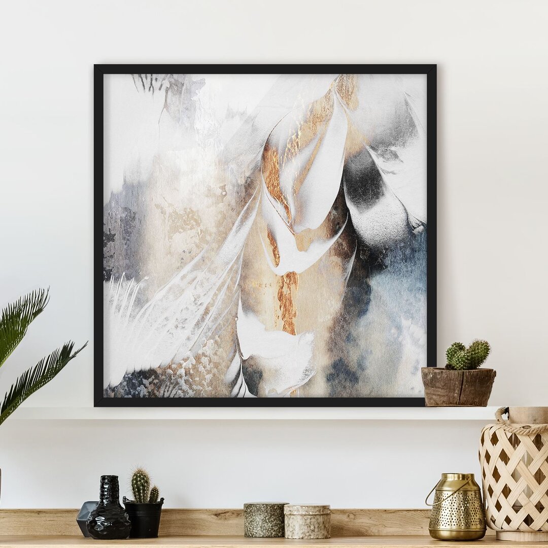 Gerahmtes Poster Golden Abstract Winter