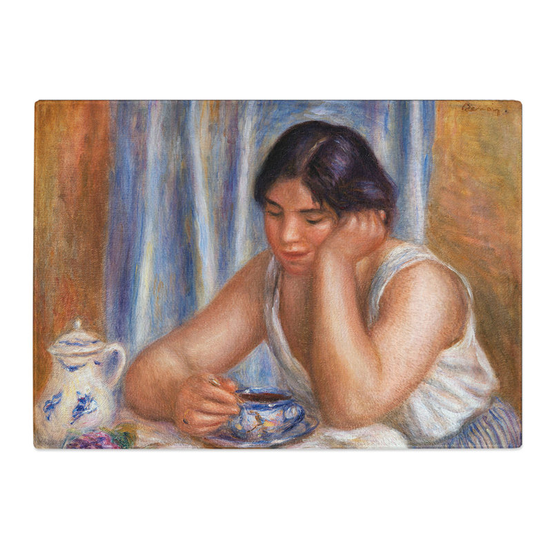 A Cup of Chocolate by Pierre-Auguste Renoir Chopping Board, 0.4cm H x 28.5cm W x 39cm L
