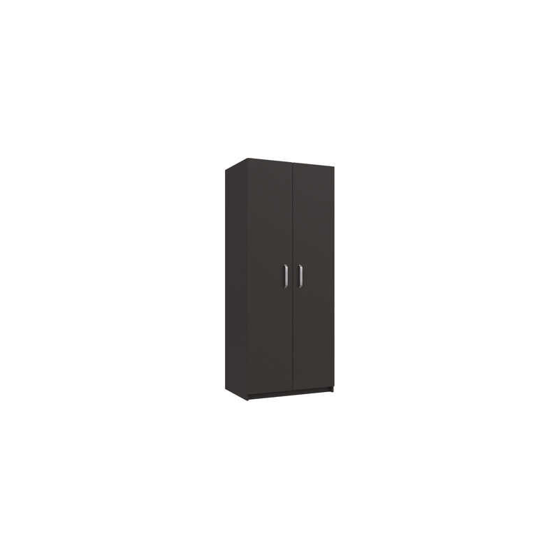 Narvaez 2 Door Manufactured Wood Wardrobe, Graphite Gloss