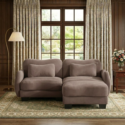 Ensemble de canapé modulaire en forme de L avec repose-pieds ergonomique Cloud et coussins lombaires