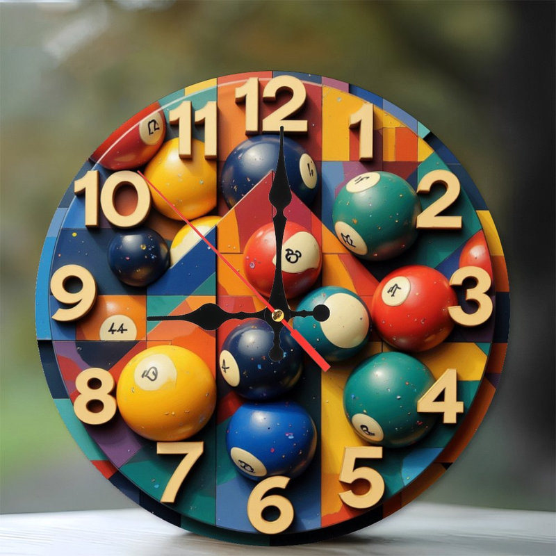 Boules de billard colorées pour décoration de salle de jeux