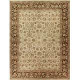 Hand Knotted Wool Oriental Area Rug in Green/Brown/Cream