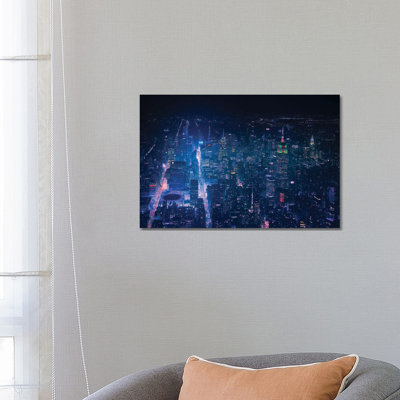Nyc Neon Noir 1 Piece Wrapped Canvas Wall Art