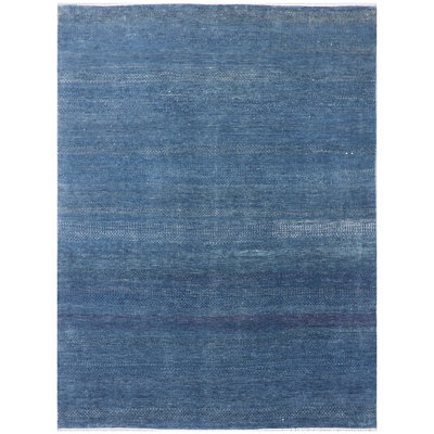 Abstract Area Rug in Dark Blue