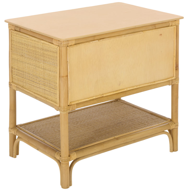 Table de chevet 2 tiroirs Delbert, Natural