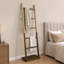 Échelle à couvertures autoportante en bois massif de 179 cm avec tablette de rangement