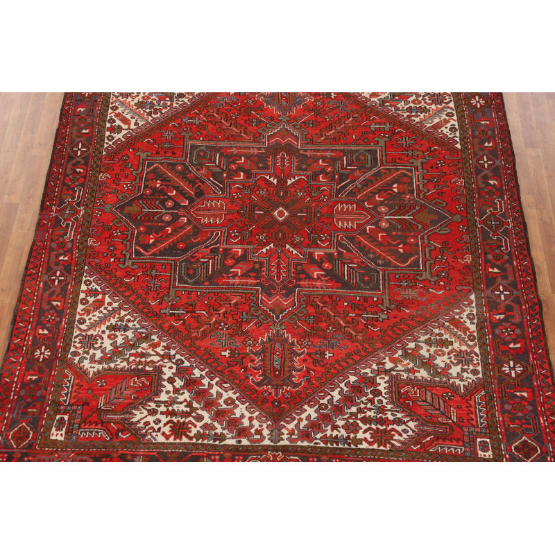 Tapis traditionnel en laine à motif géométrique 8 x 11