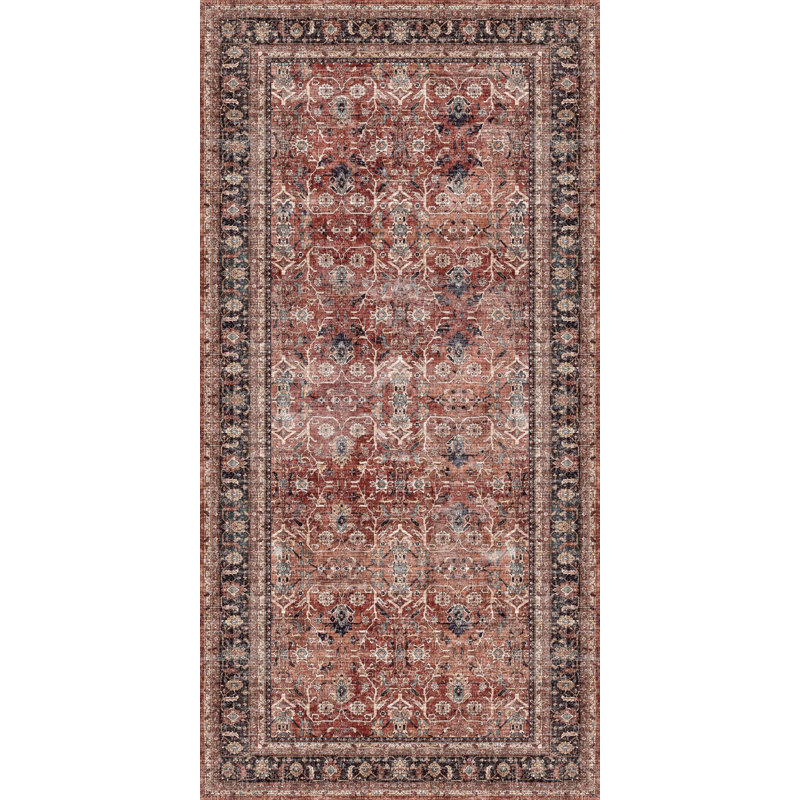 Zephyr Red Cushioned Kitchen Mat, Rectangle  2' x 4'