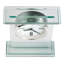 Modern & Contemporary Roman Numeral Crystal Quartz Movement / Crystal Alarm Tabletop Clock in Clear