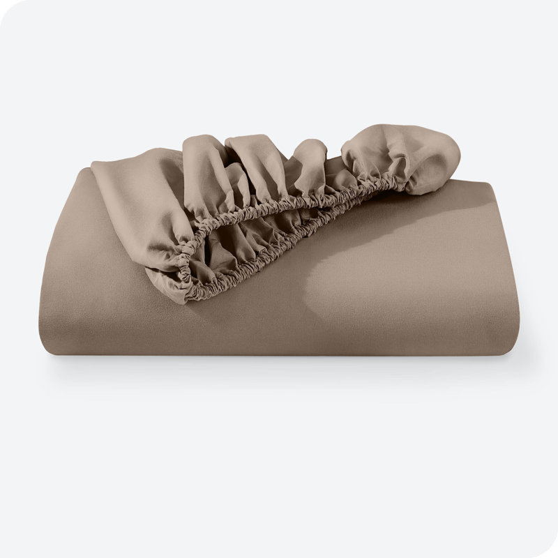 Taupe Queen Extra Deep Pocket Microfiber Fitted Sheet