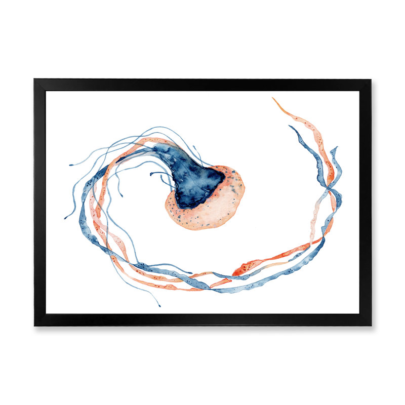 «Medusa peint sur blanc I», reproduction sur toile, H 16 po x l 32 po x P 1 po, Cadre photo noir