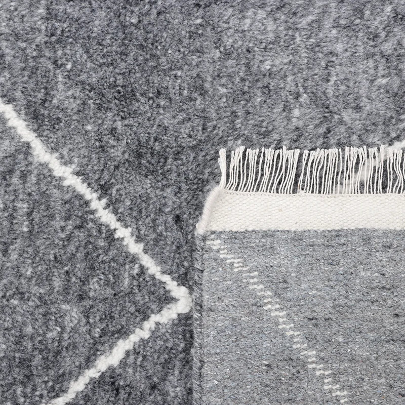 Wallis Moroccan Area Rug in Gray, Rectangle 5' x 8'