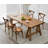 Simple log-style large rectangular solid wood dining table-716444357
