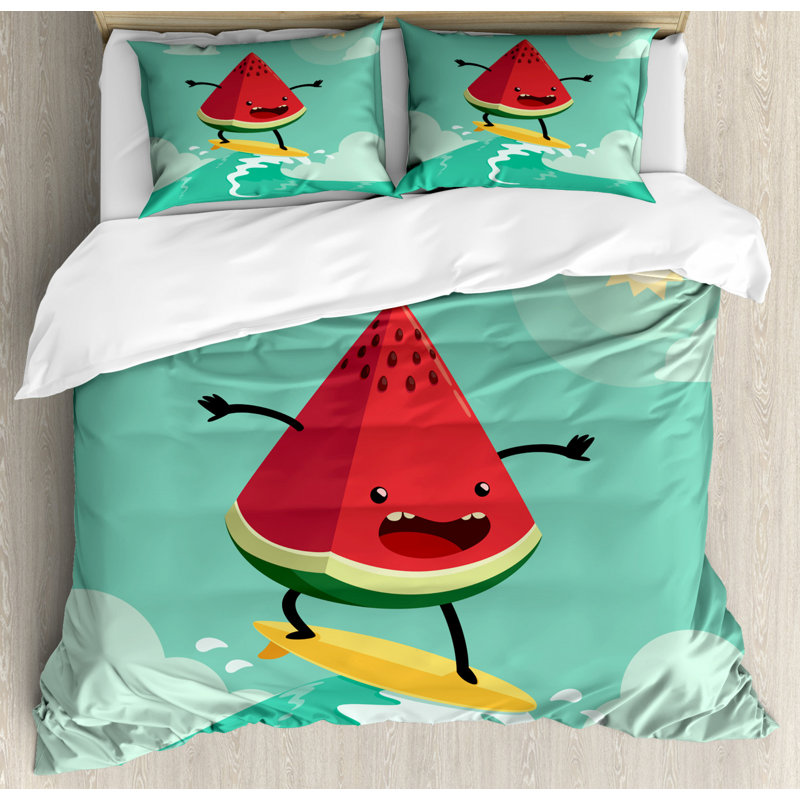 Ensemble de housse de couette Surf, Housse de couette grand + 2 taies décoratives