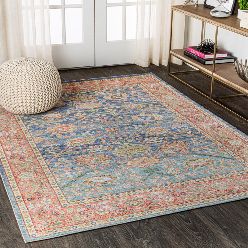 Eglinton Modern Faded Peshawar Plum/Terracotta Rug, Rectangle 4' x 6'