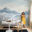 Papier peint paysage de montagne Misty Valley amovible Snowy Peaks Wall Decor-1944704237-1944704238