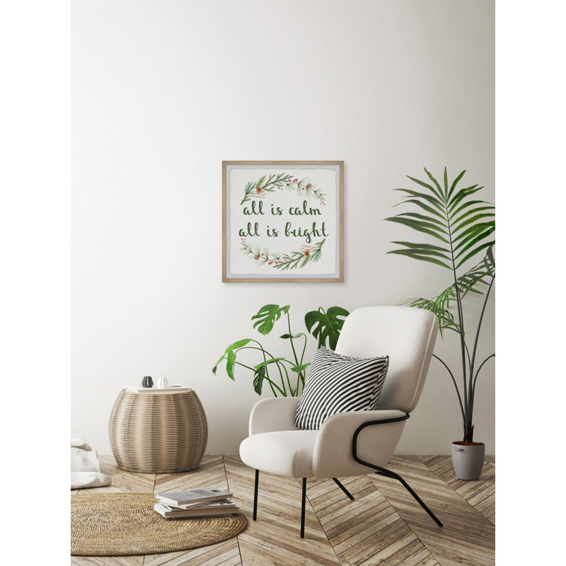 All Is Calm And Bright - Single Picture Frame Print, 45cm H x 45cm W x 3.81cm D