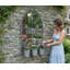 Gavin Wall Planter 3 Pots with Mirror | Antique Hand Finished Indoor Outdoor Space-saving Decorative Wall Design Garden Decor