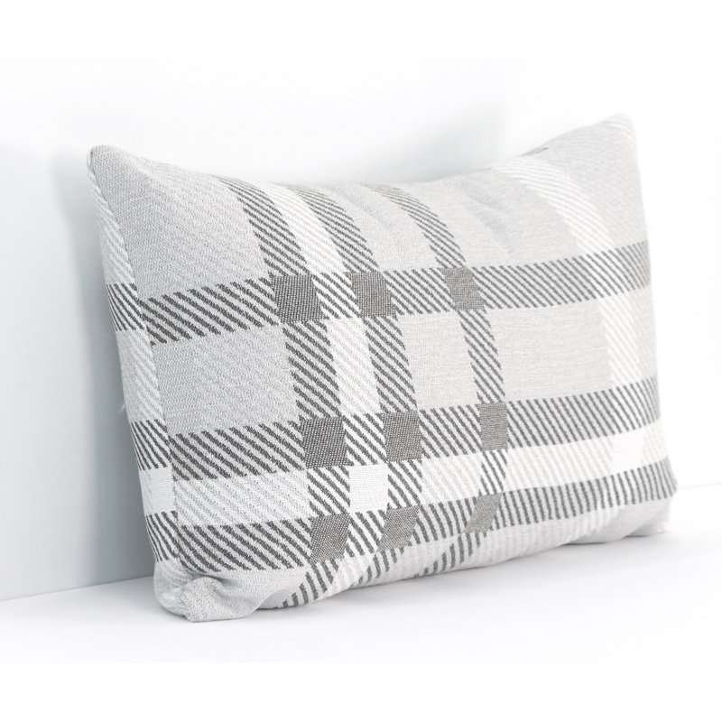 Coussin lombaire intérieur / extérieur Pacifica, Tartan gris charbon