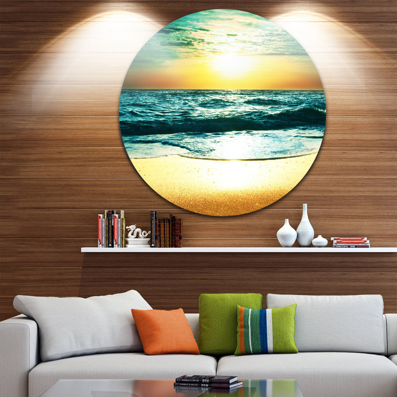«Amazing Sunset Reflecting in Blue Sea», reproduction de photo sur métal, H 23 po x l 23 po