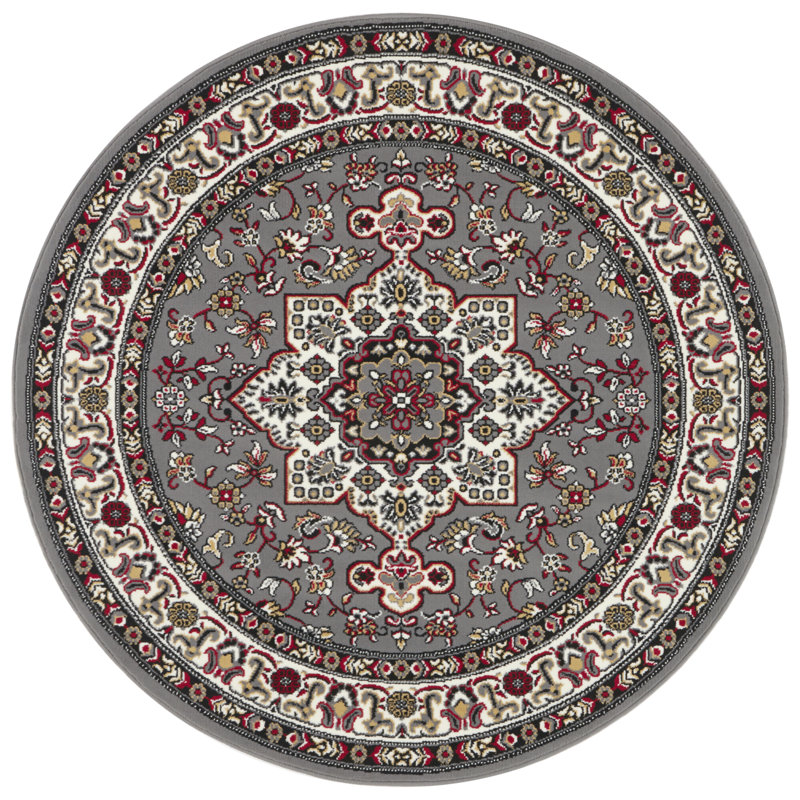 Parun Täbriz Tufted Grey Rug, Round 160 cm