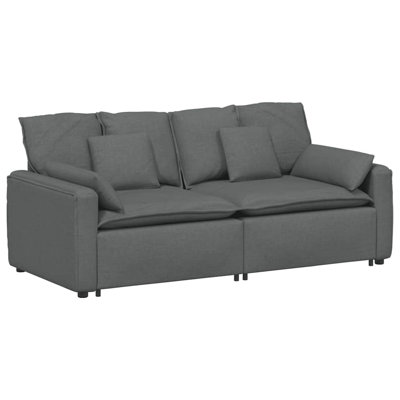  Canapé modulaire avec coussins gris foncé