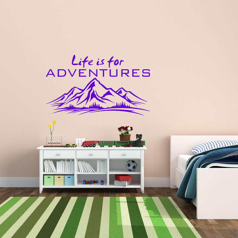 Text & Numbers Non-Wall Damaging Wall Decal, 10" H x 17" W, Purple
