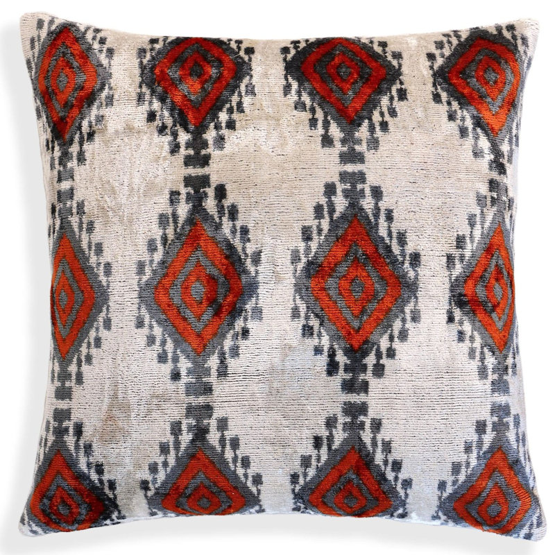 Coussin de luxe en velours de soie rouge 20x20 Red Diamond