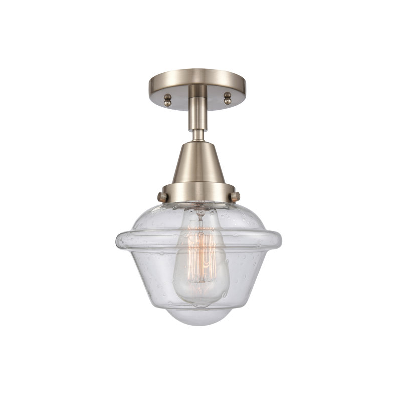 Grourke Glass Flush Mount, Brushed Satin Nickel, Seedy